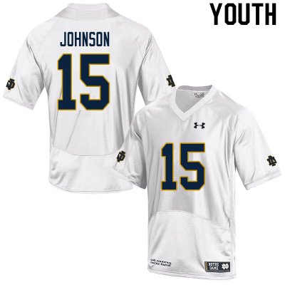 Notre Dame Fighting Irish Youth Jordan Johnson #15 White Under Armour Authentic Stitched College NCAA Football Jersey WEA8299XB